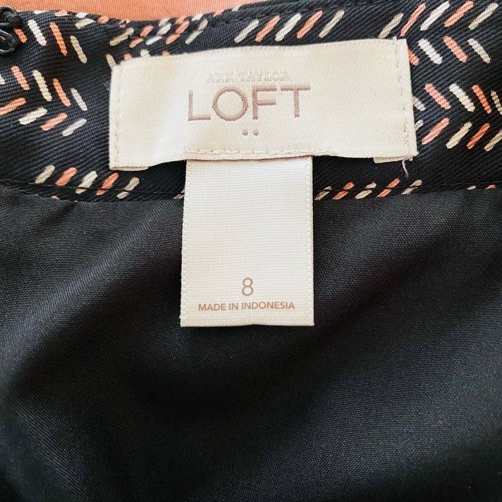 Ann Taylor LOFT Women's Size 8 Black With Pattern Lined Flowy Ruffle Skirt - Picture 4 of 8